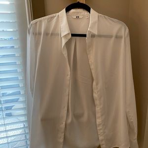 Uniqlo white button down shirt